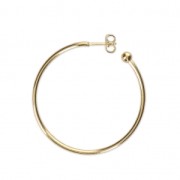 Earring hoops with ball 40x1.9 mm - fine Gold plated x2|raw }}