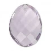 Oval Faceted gemstone Pendant 20x15 mm Amethyst x1