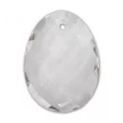 Oval Faceted gemstone Pendant 20x15 mm Crystal x1