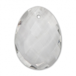 Oval Faceted gemstone Pendant 20x15 mm Crystal x1