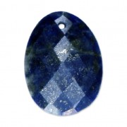Oval Faceted gemstone Pendantt 20x15 mm Lapis x1|raw }}