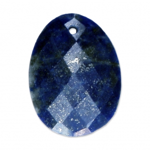 Oval Faceted gemstone Pendantt 20x15 mm Lapis x1