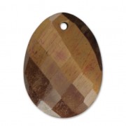 Oval Faceted gemstone Pendant 20x15 mm Tiger's eye x1|raw }}