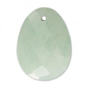 Oval Faceted gemstone Pendant 20x15 mm Aventurine x1|raw }}