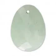 Oval Faceted gemstone Pendant 20x15 mm Aventurine x1