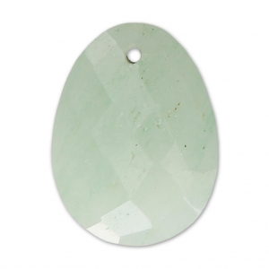 Oval Faceted gemstone Pendant 20x15 mm Aventurine x1