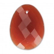 Oval Faceted gemstone Pendant 20x15 mm Dyed Red Agate x1|raw }}