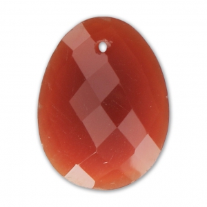 Oval Faceted gemstone Pendant 20x15 mm Dyed Red Agate x1