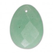 Oval Faceted gemstone Pendant 20x15 mm Amazonite x1