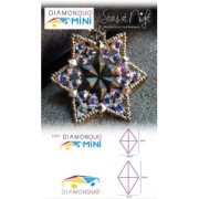 Mini Diamonduo 2-hole glass beads 4x6 mm Silver Mat x5g