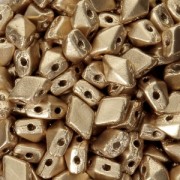 Mini Diamonduo 2-hole glass beads 4x6 mm Gold Mat x5g|raw }}