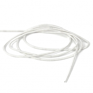 Smooth french wire/purls for embroidery - for embroidery jewels 1 mm White Met