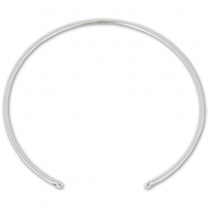 925 Sterling Silver Jonc bracelet 2 loops 190 mm x1