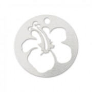 925 Sterling Silver Hibiscus Sequin 10 mm x1|raw }}