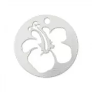 925 Sterling Silver Hibiscus Sequin 10 mm x1