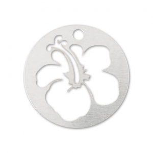 925 Sterling Silver Hibiscus Sequin 10 mm x1