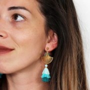 Fan-shaped pendant designed by Perles & Co 24 mm Rose Gold Tone x1