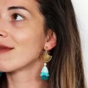 Fan-shaped pendant designed by Perles & Co 24 mm Rose Gold Tone x1