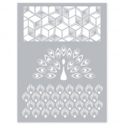 Silk Screen Graine Créative for Polymer Clay 114x153 mm- Peacock Pattern