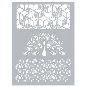 Silk Screen Graine Créative for Polymer Clay 114x153 mm- Peacock Pattern