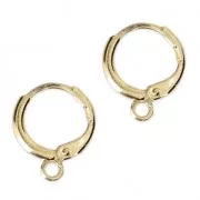 Round leverback earrings 14.50 mm gold Tone x2