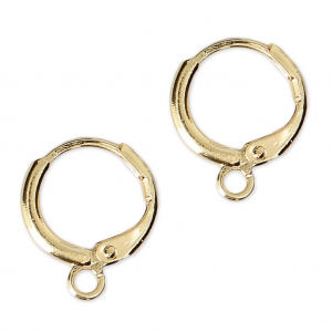 Round leverback earrings 14.50 mm gold Tone x2