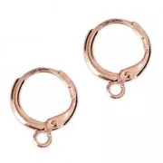 Round leverback earrings 14.50 mm doré rose x2
