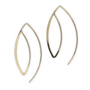 Large metal earwires 43 mm Gold Tone x2