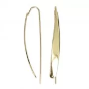 Large design metal earwires 55 mm Gold Tone  x2