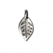 Mini leaf charms 9 mm for jewelry creation - Antique Silver Plating x10|raw }}