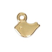 Mini bird charms 8 mm for jewelry creation - fine Gold plated x6|raw }}