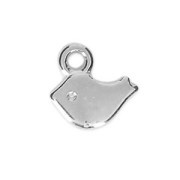Mini bird charms 8 mm for jewelry creation - Antique Silver Plating x6|raw }}