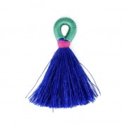 Long nylon tassel with fastener 4 cm Navy Blue x1