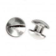 Screw-on rivet clasp 8 mm for a 10 mm lace - Antique Silver Plating x2|raw }}