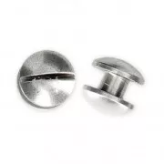 Screw-on rivet clasp 8 mm for a 10 mm lace - Antique Silver Plating x2