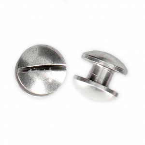 Screw-on rivet clasp 8 mm for a 10 mm lace - Antique Silver Plating x2