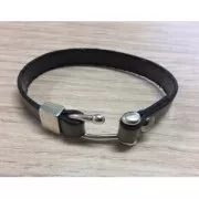 Screw-on rivet clasp 8 mm for a 10 mm lace - Antique Silver Plating x2