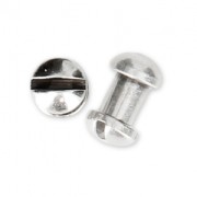 Screw-on rivet clasp 4 mm for a 5 mm lace - Antique Silver Plating x2