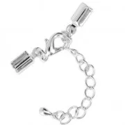 Lace holder clasp 4 mm - fine silver plating x1