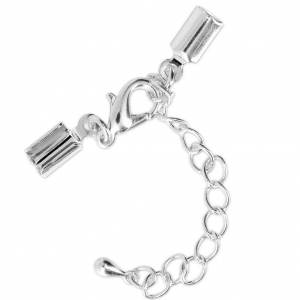 Lace holder clasp 4 mm - fine silver plating x1