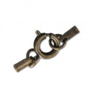 Spring clasp 6 mm with terminator for cords 1 to 1.3  mm - Bronze Tone x1|raw }}