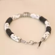 Stainless Steel lace holder lobster clasp for 2 mm cord x1