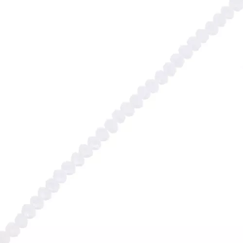 Rondelle beads faceted - round flattened - 4.5x3.5 mm White Opaque x34cm