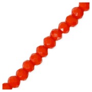 Faceted flat round beads 3.5x3 mm Coral x36cm