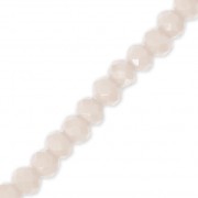 Faceted flat round beads 3.5x3 mm Misty Rose Frosted x32cm|raw }}