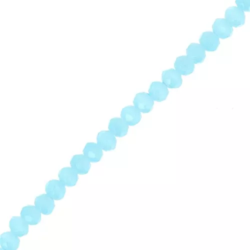 Faceted flat round beads 3.5x3mm Sky Blue x35cm