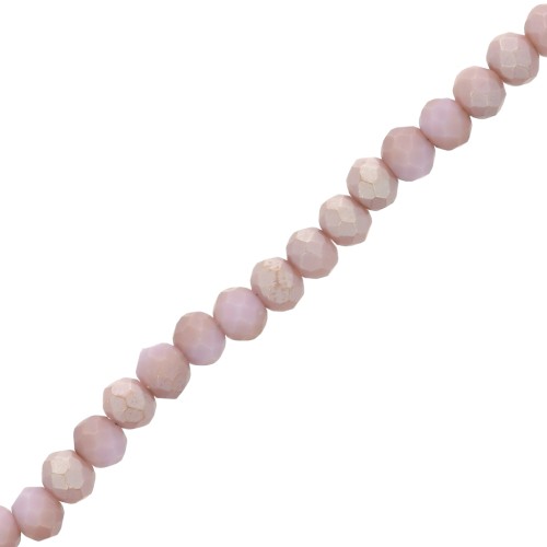 Round faceted beads - round flattened 3.5x3mm Medium Purple Frosted x35cm