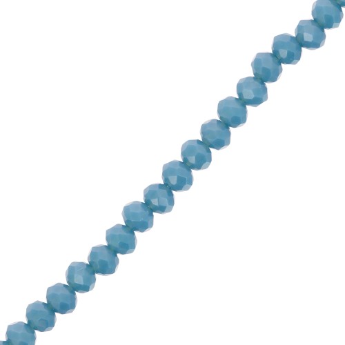 Faceted flat round beads 3.5x3mm Teal x38cm
