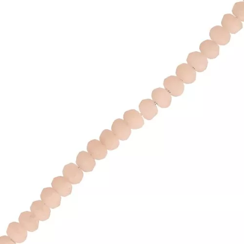 Faceted flat round beads 3x2 mm Almond Frosted x38cm