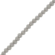 Faceted flat round beads 3x2 mm Grey x40cm